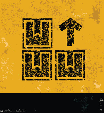 Shipping design on yellow backgroundgrunge concept vectorのイラスト素材