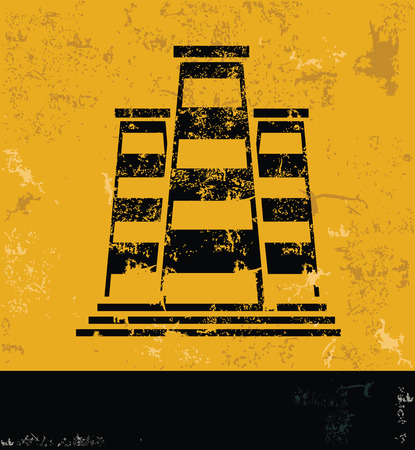 Factoryindustry design on yellow backgroundgrunge concept vectorのイラスト素材