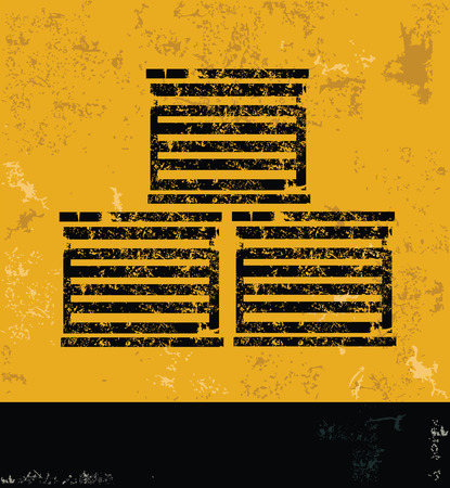 Containerindustry design on yellow backgroundgrunge concept vectorのイラスト素材