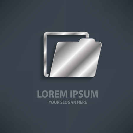 Folder design  template,silver,metal concept design,clean vectorのイラスト素材