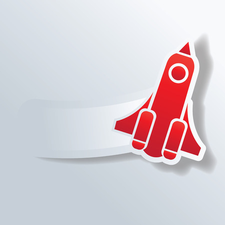 Rocket label design on clean background,clean vectorのイラスト素材