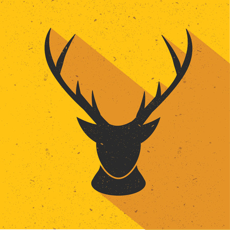 Deer design on yellow backgroundretro yellow backgroundclean vectorのイラスト素材