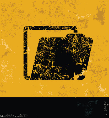 Folder design on yellow backgroundgrunge conceptgrunge vectorのイラスト素材