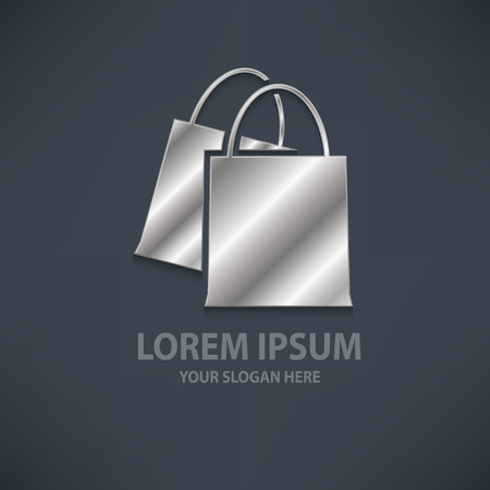 Shopping bag design   templatesilvermetal conceptのイラスト素材