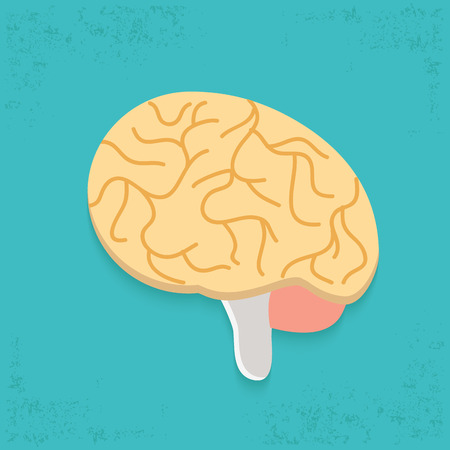 Brain design on blue background clean のイラスト素材
