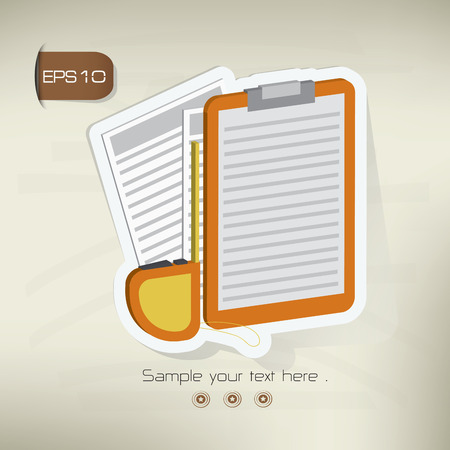 Document sticker design on old backgroundvectorのイラスト素材