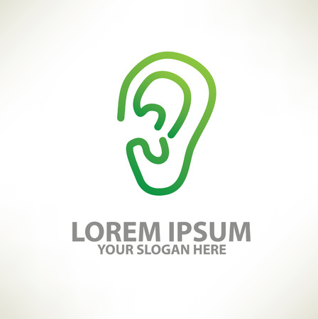 Ear logo template design on clean backgroundvectorのイラスト素材