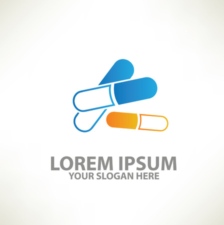 Drug logo template design on clean backgroundのイラスト素材