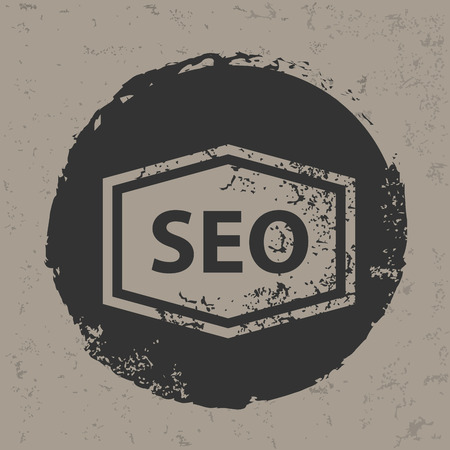 SEO design on grunge background のイラスト素材