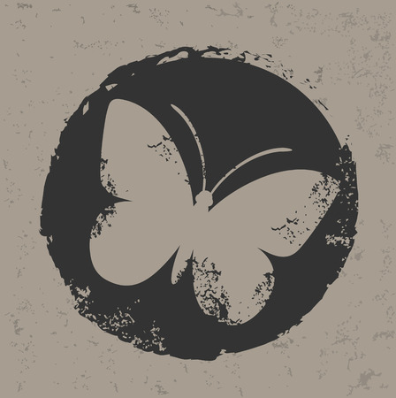 Butterfly design on grunge background のイラスト素材