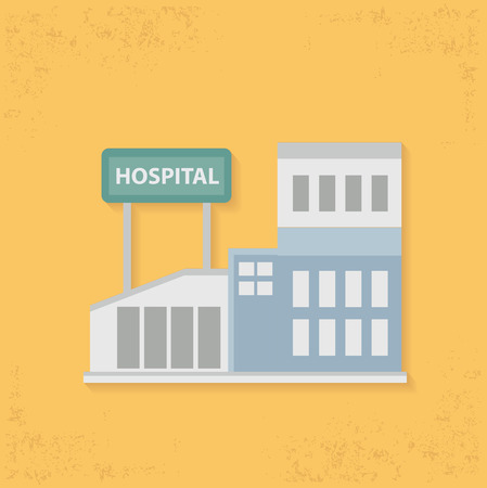 Hospital design on yellow backgroundのイラスト素材
