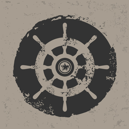 Boat symbol design on grunge background grunge vectorのイラスト素材