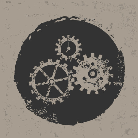 Gears design on grunge background grunge vectorのイラスト素材