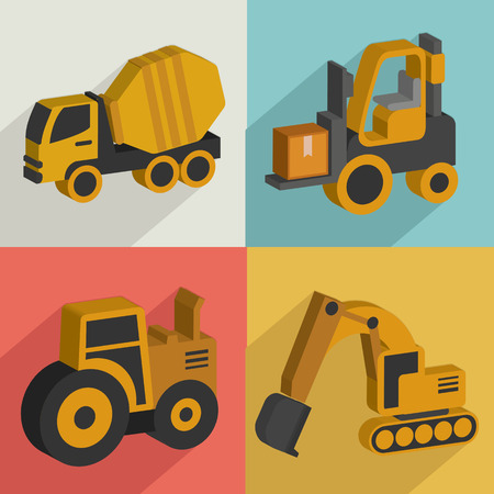 Truck and industryflat icons designclean vectorのイラスト素材