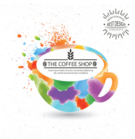 Coffee designwatercolour concept on oldwhite backgroundclean vectorのイラスト素材