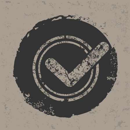 Check mark symbol on grunge designgrunge vectorのイラスト素材