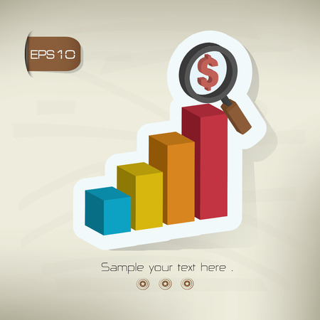 Business analysisdata analysis design sticker concept on old backgroundclean vectorのイラスト素材