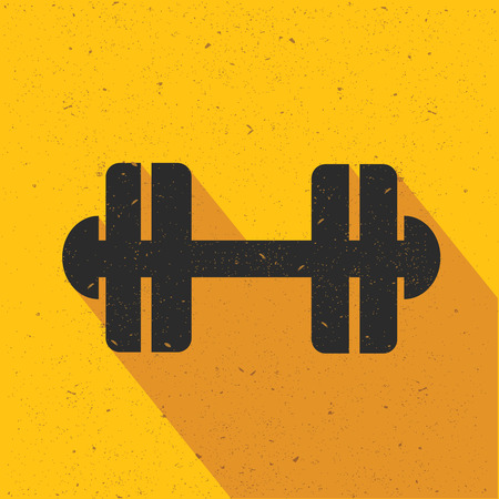 Fitness icon design on yellow background,flat design,clean vectorのイラスト素材