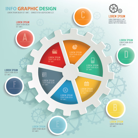 Gear info graphic design, Business concept design. Clean vector.のイラスト素材