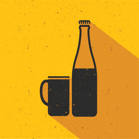 Drink icon design on yellow background,flat design,clean vectorのイラスト素材