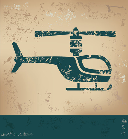 Helicopter design on old paper background,grunge concept,vectorのイラスト素材