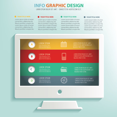 Desktop info graphic design, Business concept design. Clean vector.のイラスト素材