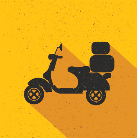 Motorcycle design on yellow background,retro yellow background,clean vectorのイラスト素材