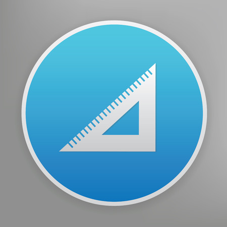 Ruler design icon on blue button,clean vectorのイラスト素材
