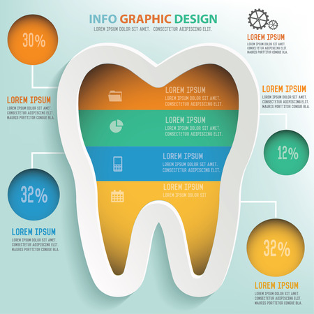 Tooth info graphic design, Business concept design. Clean vector.のイラスト素材