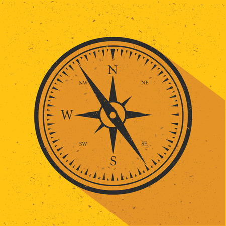 Compass icon design on yellow backgroundのイラスト素材