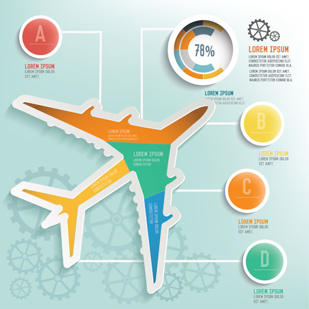 Airplane info graphic designのイラスト素材
