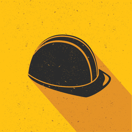 Safety hat design on yellow background,flat design,clean vectorのイラスト素材