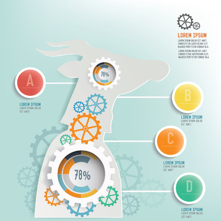 Geargoat designinfo graphic design on blur backgroundclean vectorのイラスト素材
