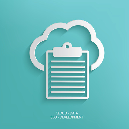 Data cloud design on blue background,clean vectorのイラスト素材