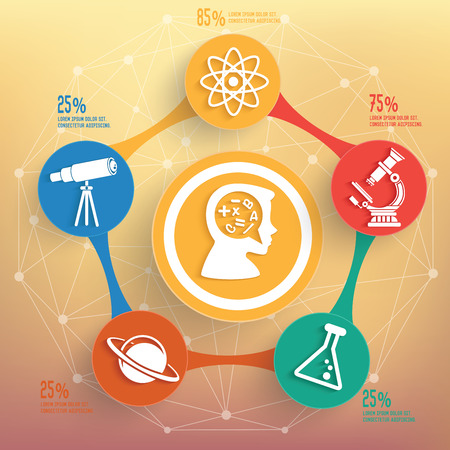 Science and education info graphic design Business concept design. Clean vector.のイラスト素材
