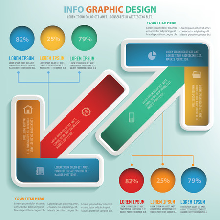Arrows info graphic design, Business concept design. Clean vector.のイラスト素材
