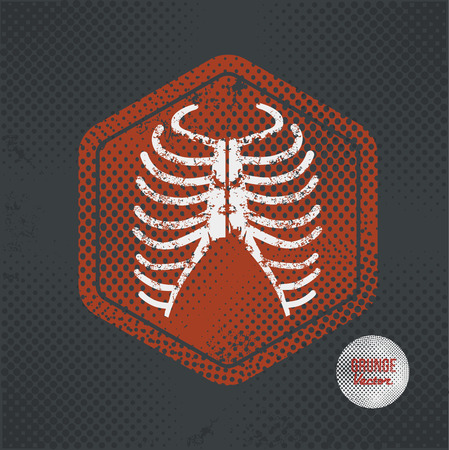 Rib,stamp design on old dark backgroundのイラスト素材