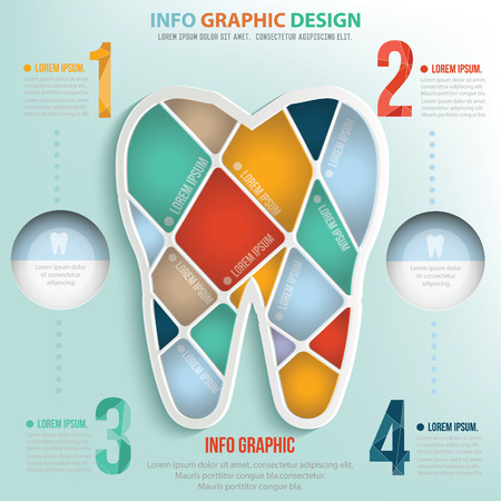 Tooth puzzle info graphic design,clean vectorのイラスト素材