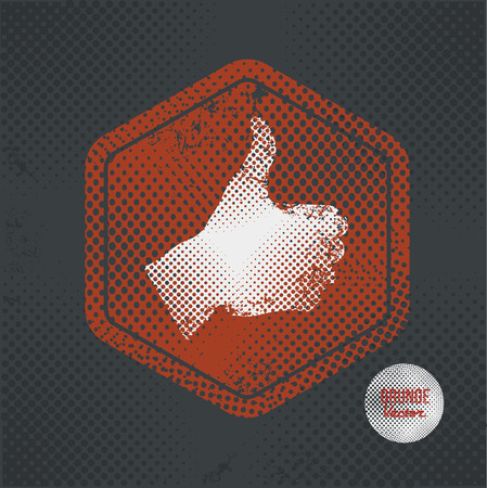 Good hand,stamp design on old dark background,grunge concept,vectorのイラスト素材