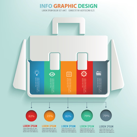 Suit bag design info graphic design,clean vectorのイラスト素材