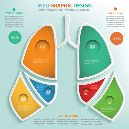 Lung info graphic design, Business concept design. のイラスト素材