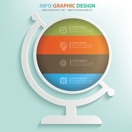 Global info graphic design, Data concept design. Clean vector.のイラスト素材