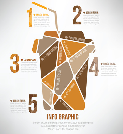 Coffee puzzle info graphic design,clean vectorのイラスト素材
