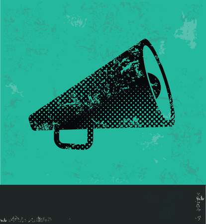 Megaphone design on green background,grunge vectorのイラスト素材