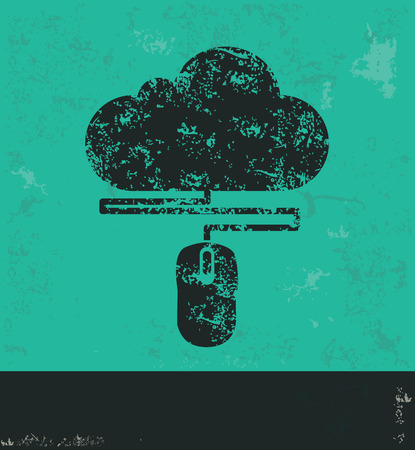 Cloud computing design on green background,grunge vectorのイラスト素材