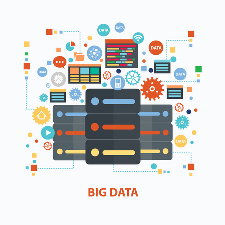 Big data concept design on white background,clean vectorのイラスト素材