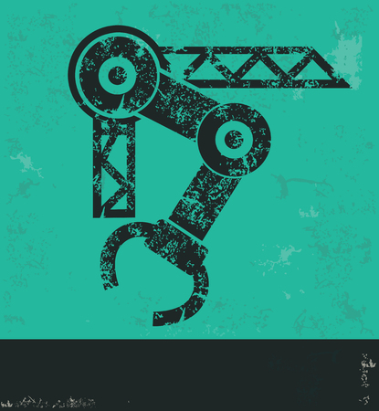 Machine design on green background,grunge vectorのイラスト素材