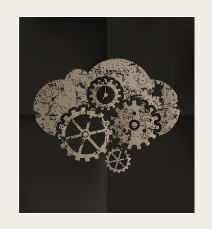 Cloud computing design on black background,vectorのイラスト素材