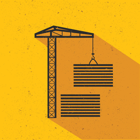 Construction,cargo flat design,yellow version,vectorのイラスト素材