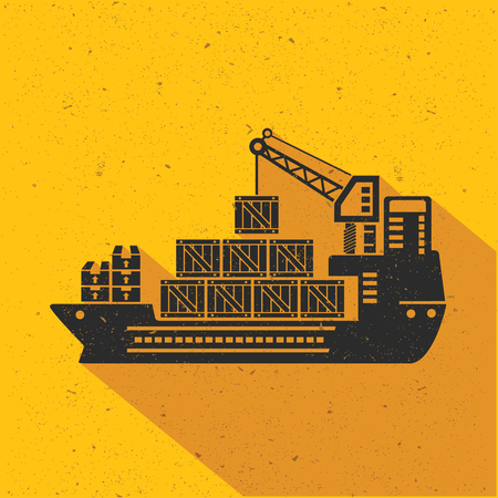 Cargo,shipping,transport flat design,yellow version,vectorのイラスト素材